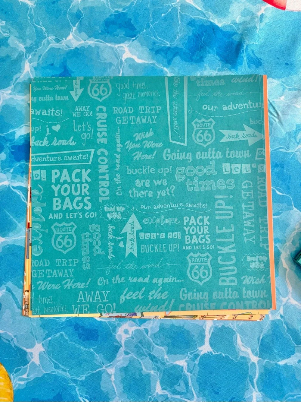 K&Company Travel Roadtrip Scrapbook Album & Paper, 8.5” x 8.5,” plus papers